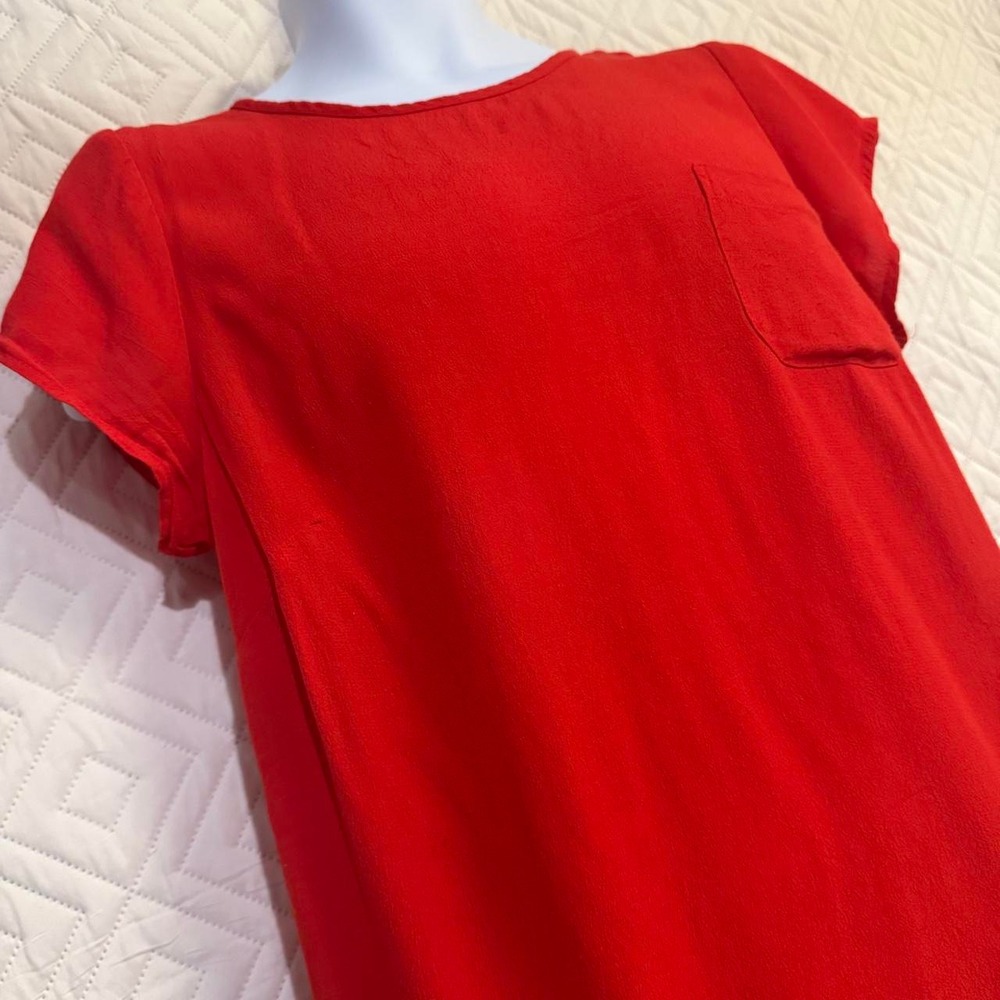 H&M Mama Women S Maternity Blouse Red Short Sleeve OFFICE CHRISTMAS BREATHABLE